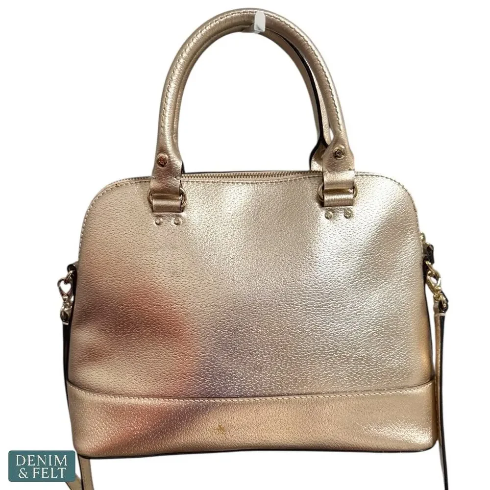 Kate Spade‎ Wellesley Rachelle Metallic Rose Gold Leather Satchel Crossbody Bag